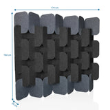 Dimensional drawing of the Partition wall FLEXMIUT PLUG, 174 × 164 cm in grey and dark grey by hjh OFFICE