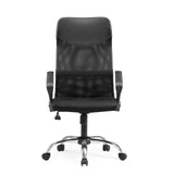 Black Home Office Executive Chair PURE NET with mesh back and five-caster base by hjh OFFICE – 360-degree view (front view 0°)