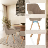 Beige upholstered chair SCANDI SOFT with 360-degree swivel function and wooden legs by hjh LIVING