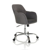 Dark grey Home Office Chair SOLAO 300 with padding and five-caster base by hjh OFFICE – 360-degree view (front three-quarter view 45°)