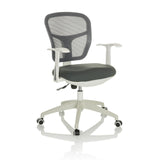 Grey Home Office Chair TOP 108 W with mesh back and five-caster base by hjh OFFICE – 360-degree view (front three-quarter view 30°)
