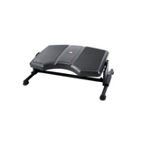 Black Footrest PODI II with ribbed surfaces and metal frame by hjh OFFICE – 360-degree view (front view 0°)