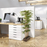 Green Artificial plant BAMBUS I in a dark wooden pot for the office by hjh OFFICE