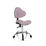 Pink Swivel Chair – Children KIDDY GTI-3 with shiny base and five castors by hjh OFFICE – 360-degree view (front three-quarter view 40°)