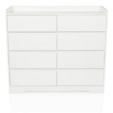 White Chest of drawers OSOYRO with eight drawers and a shelf by hjh LIVING – 360-degree view (front view 0°)