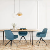 Blue-grey upholstered chairs ELVERUM with quilted backrest and four-legged frame by hjh LIVING