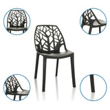 Black Outdoor chair ARTIFO TRI with branch-like backrest structure by hjh OFFICE