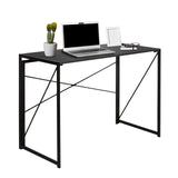Folding desk EASY UP MULTI in black, measuring 100 × 50 cm with a metal frame and cross braces by hjh OFFICE