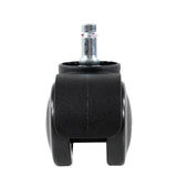Black 5x ROLO ESD 10mm/50mm castors for hard floors with silver-coloured metal pin by hjh OFFICE