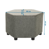 Dimensional view of the Upholstered stool BAREO with 68 × 60 cm and a height of 43 cm by hjh OFFICE