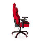 Red and black Gaming chair PROMOTER II with armrests and five-caster base by hjh OFFICE – 360-degree view (side profile 80°)