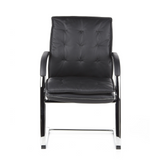Black Cantilever chair VILLA V with quilted upholstery and armrests by hjh OFFICE – 360-degree view (front view 0°)