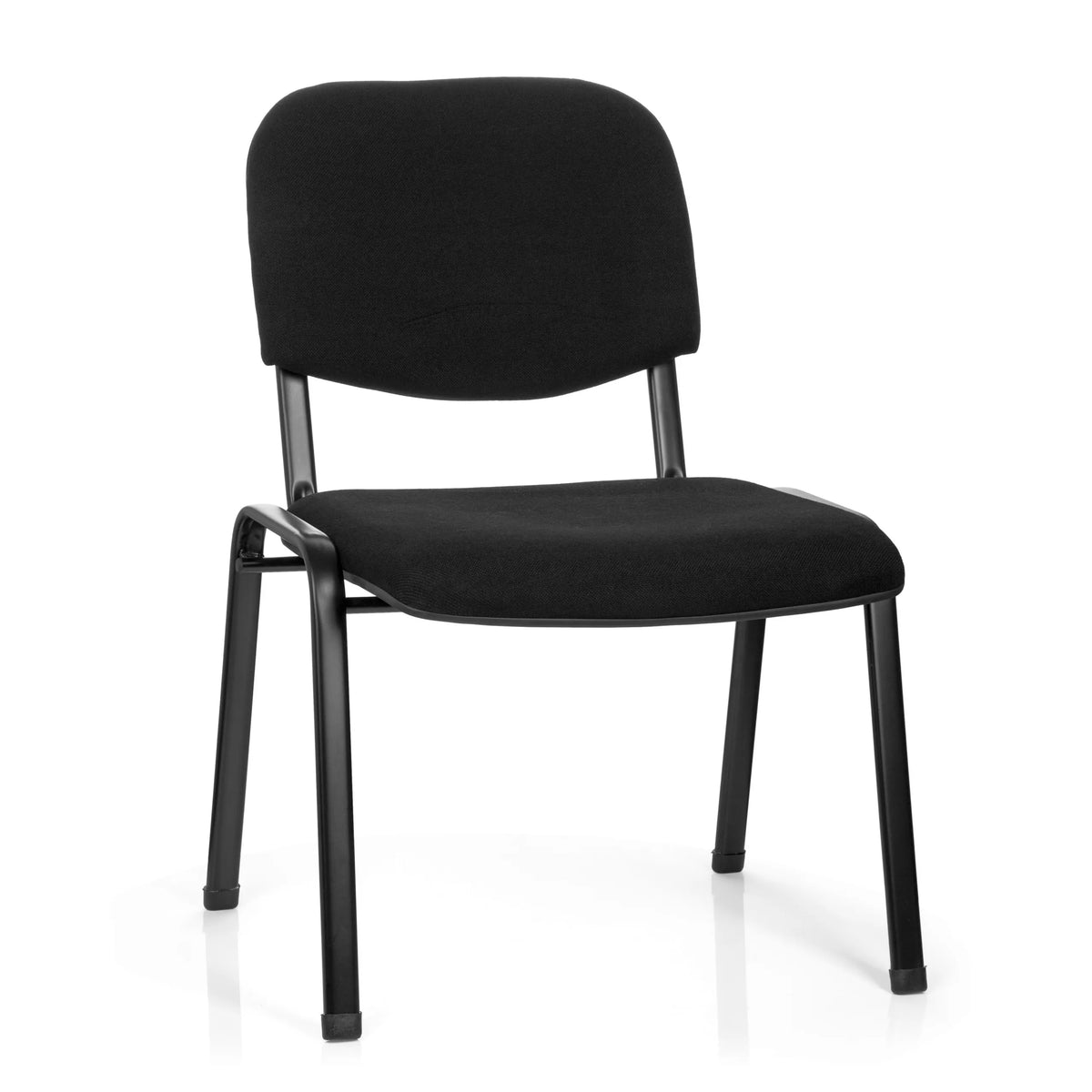 Black Four-legged chair XT 600 XL with upholstered seat and backrest by hjh OFFICE – 360-degree view (front view 20°)