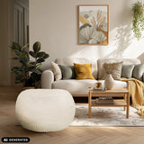 Beige Sitzolo R beanbag in a living room by hjh LIVING (AI-generated image)
