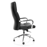 Black Professional Executive Chair BRUNELLO 20 with armrests and five-caster base by hjh OFFICE – 360-degree view (side profile 100°)