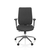 Dark grey Professional Office Chair INTEGRIO I with armrests and five-caster base by hjh OFFICE – 360-degree view (front view 0°)