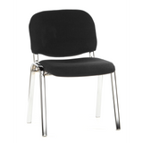 Black Four-legged chair XT 600 C with padded seat and backrest by hjh OFFICE – 360-degree view (front view 20°)
