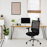 Black Professional Office Chair PROFONDO with mesh backrest and chromed base by hjh OFFICE