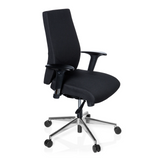Black Professional Office Chair PRO-TEC 250 with armrests and five-caster base by hjh OFFICE – 360-degree view (front three-quarter view 60°)