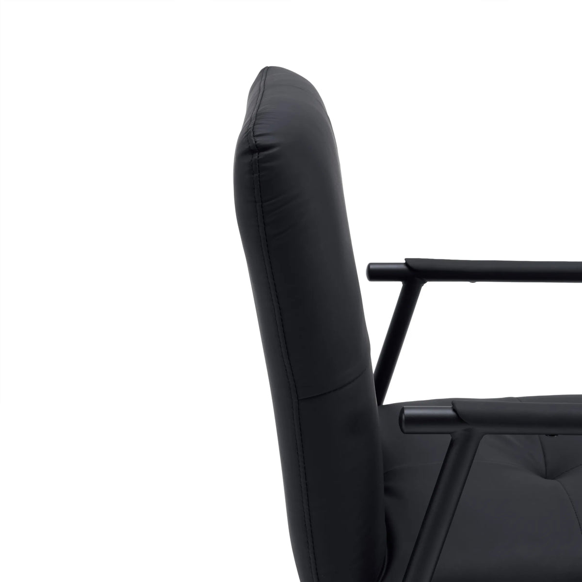 Backrest and armrest in black faux leather of the Lifea Flex upholstered chair by hjh LIVING