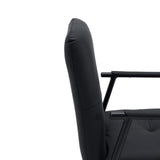 Backrest and armrest in black faux leather of the Lifea Flex upholstered chair by hjh LIVING