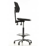 Black Counter chair TOP WORK 11 with foot ring and five-star base by hjh OFFICE – 360-degree view (side profile 80°)