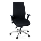 Black Professional Office Chair PRO-TEC 250 with armrests and five-caster base by hjh OFFICE – 360-degree view (front view 20°)