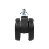 360-degree swivel joint of the 5x ROLO COLOR 60 11mm/60mm castors in black for hard floors by hjh OFFICE