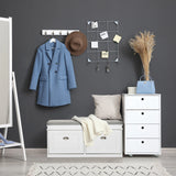 White Shoe Cabinet ESTHA I with grey seating area and four drawers by hjh LIVING