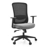 Homeoffice-Bürostuhl Sedito mit schwarzem Netzrücken, grauer Sitzfläche und Armlehnen von hjh OFFICE