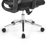 Chrome five-star base with five black castors and gas lift of the Professional Office Chair Ergosento by hjh OFFICE