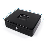 Dimensional view of the Cash box SAFE in black, 30 × 24 cm by hjh OFFICE