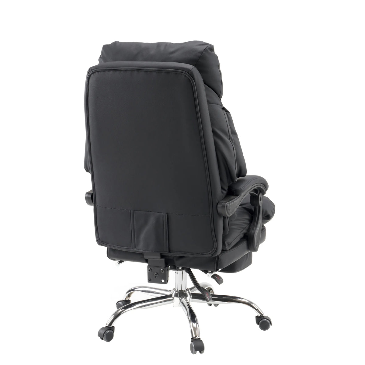 Rear view of the Home Office Executive Chair Relax Legoro in black with a chrome base by MyBuero