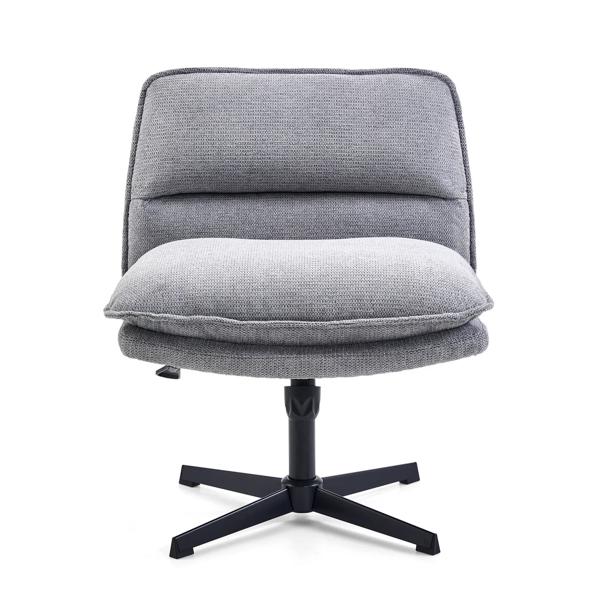 Dark grey Lounge Chair Criss-Cross 20 with padding and black star base by hjh LIVING – 360-degree view (front view 0°)