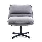 Dark grey Lounge Chair Criss-Cross 20 with padding and black star base by hjh LIVING – 360-degree view (front view 0°)