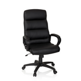 Black Professional Executive Chair FUTURA 100 with quilted upholstery and five-caster base by hjh OFFICE – 360-degree view (front view 20°)