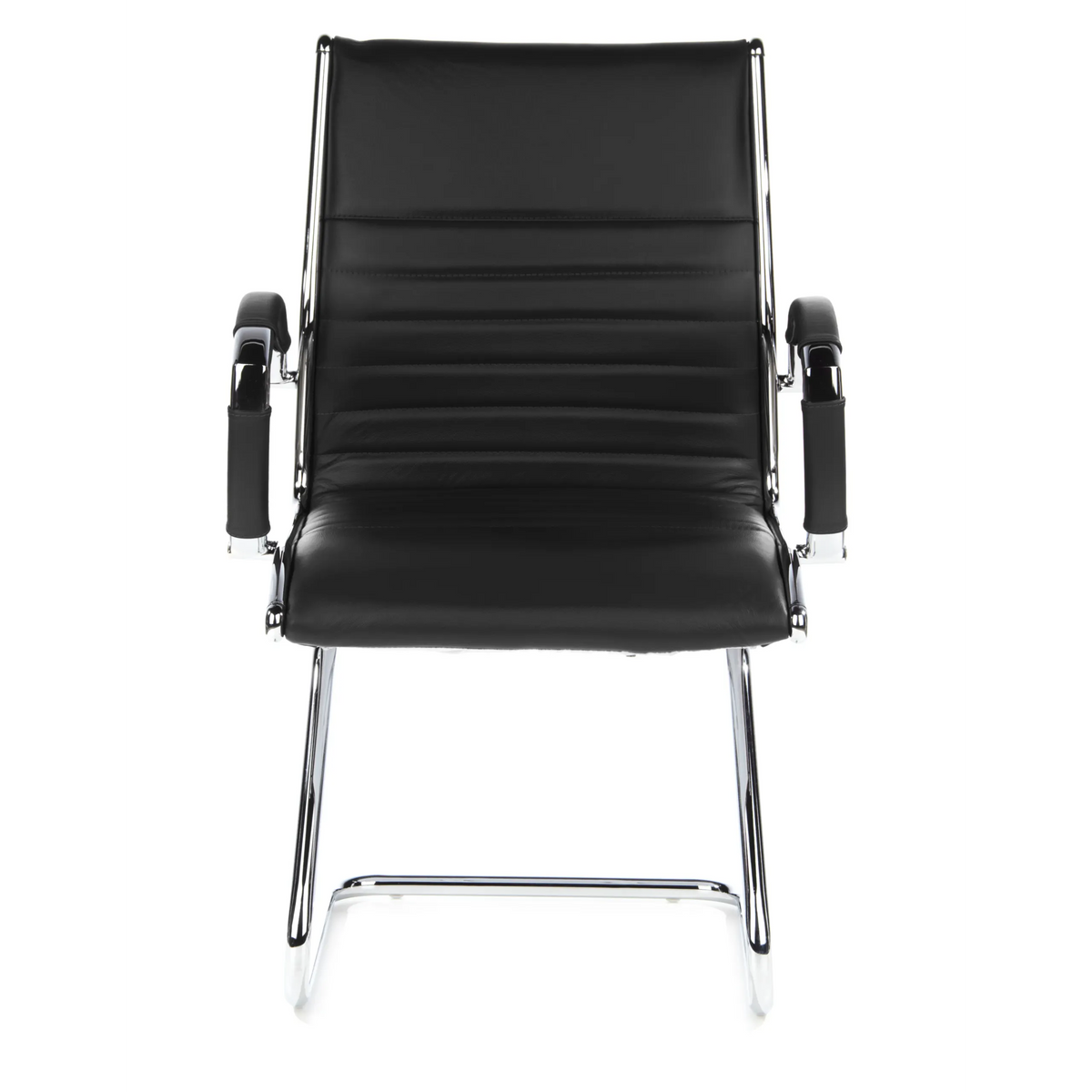 Black Cantilever chair PARMA V with crossbars and armrests by hjh OFFICE – 360-degree view (front view 0°)