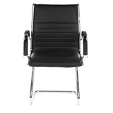 Black Cantilever chair PARMA V with crossbars and armrests by hjh OFFICE – 360-degree view (front view 0°)