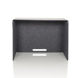 Grey table partition FLEXMIUT FOLD with two horizontal cable outlets by hjh OFFICE – 360-degree view (front view 0°)