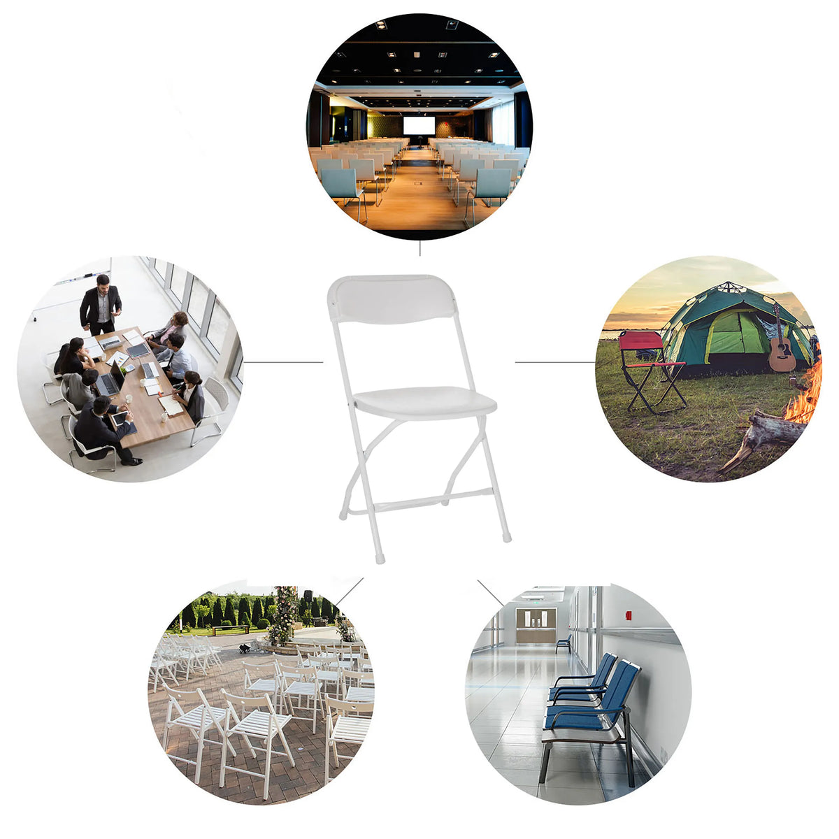 White Outdoor chair TUDELA XXL W in various indoor and outdoor application scenarios by hjh OFFICE