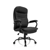 Black Swivel Chair RELAX XXL B made of faux leather with star base and five castors by hjh OFFICE – 360-degree view (front three-quarter view 40°)