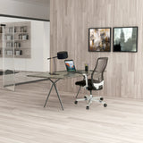 High End Office Chair FOUNTAINE PRO in black with mesh backrest and armrests by hjh OFFICE
