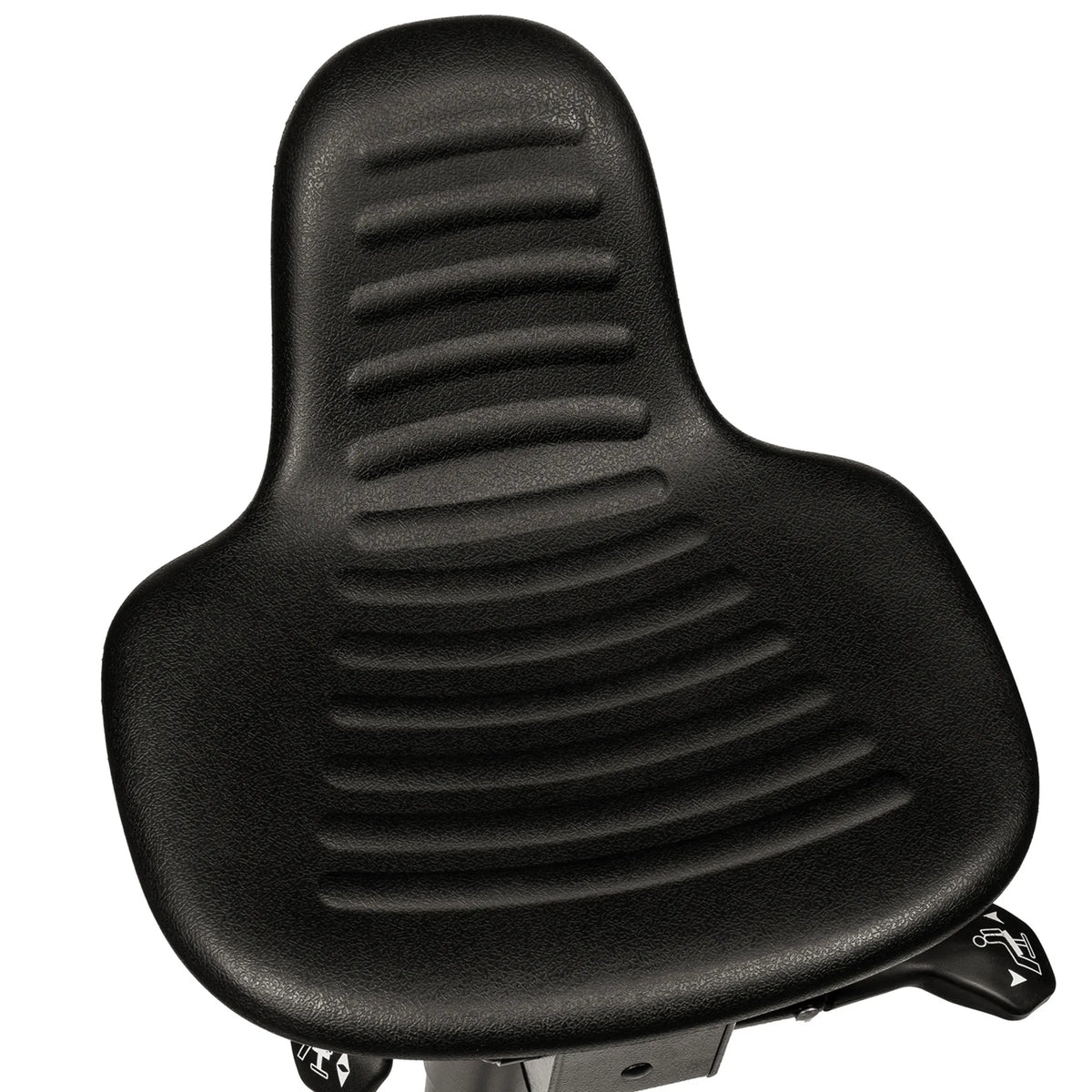 Black seat with horizontal ribs of the Standing aid TOP WORK 34 by hjh OFFICE