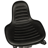 Black seat with horizontal ribs of the Standing aid TOP WORK 34 by hjh OFFICE