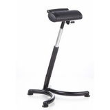 Black standing aid TOP WORK 30 with padded seat and four-point base by hjh OFFICE – 360-degree view (front three-quarter view 40°)