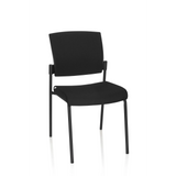 Black Four-legged chair K9 V PRO with padding on the seat and backrest by hjh OFFICE – 360-degree view (front view 20°)