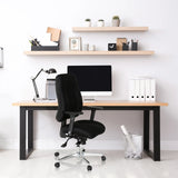 Black professional office chair ZENIT COMFORT at a desk in a bright study by hjh OFFICE