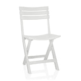 White Outdoor chair TRAVANO with a backrest consisting of three crossbars by hjh LIVING – 360-degree view (front view 15°)