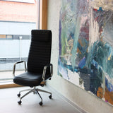 Luxury Executive Chair ASPERA 20 in black with quilted upholstery and chrome frame by hjh OFFICE
