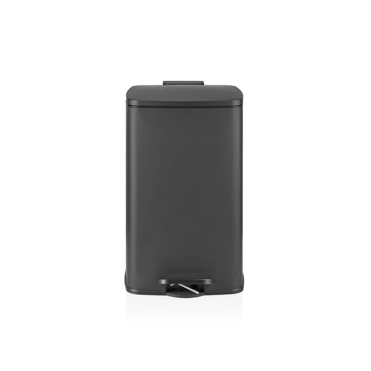 Black wastepaper Clean Step 3 with lid and foot pedal by hjh OFFICE – 360-degree view (front view 0°)